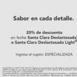 Cupón Coca-Cola de 20% de descuento en leche Santa Clara