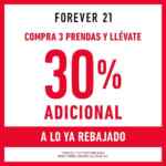 En Forever 21 llévate un 30% de descuento adicional en la compra de 3 prendas o más