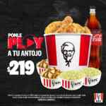 Nuevo combo KFC Ponle Play: 8 piezas de pollo + 2 purés + 2 ensaladas + refresco por $219