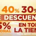 Lineas Rebajas de Mitad de Temporada: del 25% al 50% de descuento + 15% adicional (prendas en menos de $200)