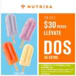 Promoción Nutrisa: 2 paletas o 2 sándwiches de helado por $30