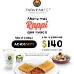 Cupón Rappi $140 de descuento en taquerías participantes (aplica usuarios existentes)