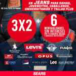 3x2 en jeans para hombres, mujeres y jóvenes en Sears