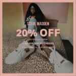 20% de descuento en Steve Madden en toda la tienda durante septiembre
