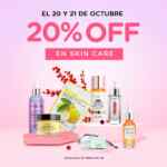 En Bellísima 20% de descuento en todos los productos de cuidado de la piel