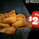 Cupón Burger King de 10 nuggets por $20 y 10 nuggets por $1 con Mercado Pago