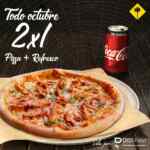 En California pizza kitchen 2x1 en pizza + refresco todo octubre al pedir por Didi Food