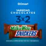 3x2 en chocolates Snickers y Milky Way en tiendas de conveniencia Go Mart