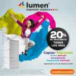 En Lumen 20% de descuento en todos los servicios de impresión digital