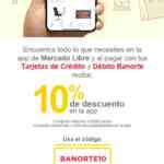 Código Mercado Libre Banorte de 10% de descuento a través de la app