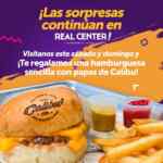 Hamburguesa + papas Gratis este fin de semana en el centro comercial Real Center