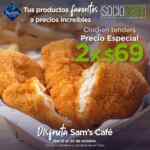 Promociones Sams Café Socio Fest 2020: Hot Dog + refresco a $35 y 2 chicken tenders por $69