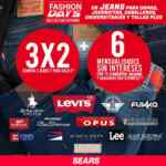 Venta Sears Fashion Days: 3x2 en jeans, zapatos, tenis, sacos, pantalones, camisas, vestidos y más