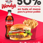 En Wendys 50% de descuento en todo en pedidos por Sin Delantal