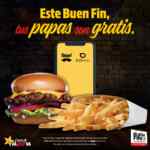 Promoción Carls Jr Buen Fin 2020: Compra una hamburguesa y llévate unas papas de regalo por Rappi o Didi Food