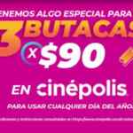 Promoción Cinépolis: 3 entradas por $90 para cualquier día del año (incluye IMAX, 4DX y más)