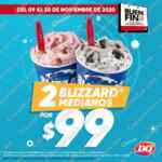 Dairy Queen Buen Fin 2020: 2 Blizzard medianos por $99