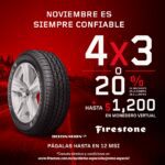 4x3 en llantas Firestone durante noviembre