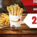 Burger King cupón 2x1 en papas grandes