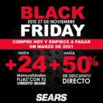 Sears Black Friday 2020: Hasta 50% de descuento + hasta 24 mensualidades fijas
