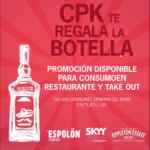 En California Pizza Kitchen llévate botella de regalo en consumo mínimo de $999