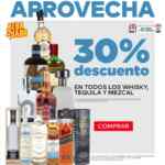 Promo HEB de 30% de descuento en whiskys, tequilas y mezcales