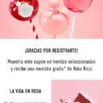 Perfume Nina Ricci La Vida en Rosa muestra GRATIS en tiendas Liverpool y Palacio de Hierro
