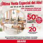 Sears Última Venta Especial del Año del 18 al 23 de diciembre 2020