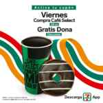 Cupón 7-Eleven de dona de chocolate gratis en la compra de un café los viernes