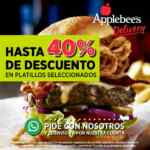 Promoción Appebees hasta 40% de descuento en platillos seleccionados en pedidos a domicilio