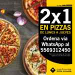 2x1 en pizzas a domicilio en California Pizza Kitchen de lunes a jueves