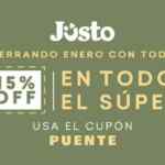Código Jüsto de 15% de descuento en todo el supermercado este 29 de enero