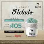 Promoción Santa Clara Pintas de helado a $105 de viernes a domingo