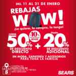 Sears Segundas Rebajas Wow de hasta 50% de descuento + 20% adicional en ropa, calzado y accesorios Sears Segundas Rebajas Wow de hasta 50% de descuento + 20% adicional en ropa, calzado y accesorios