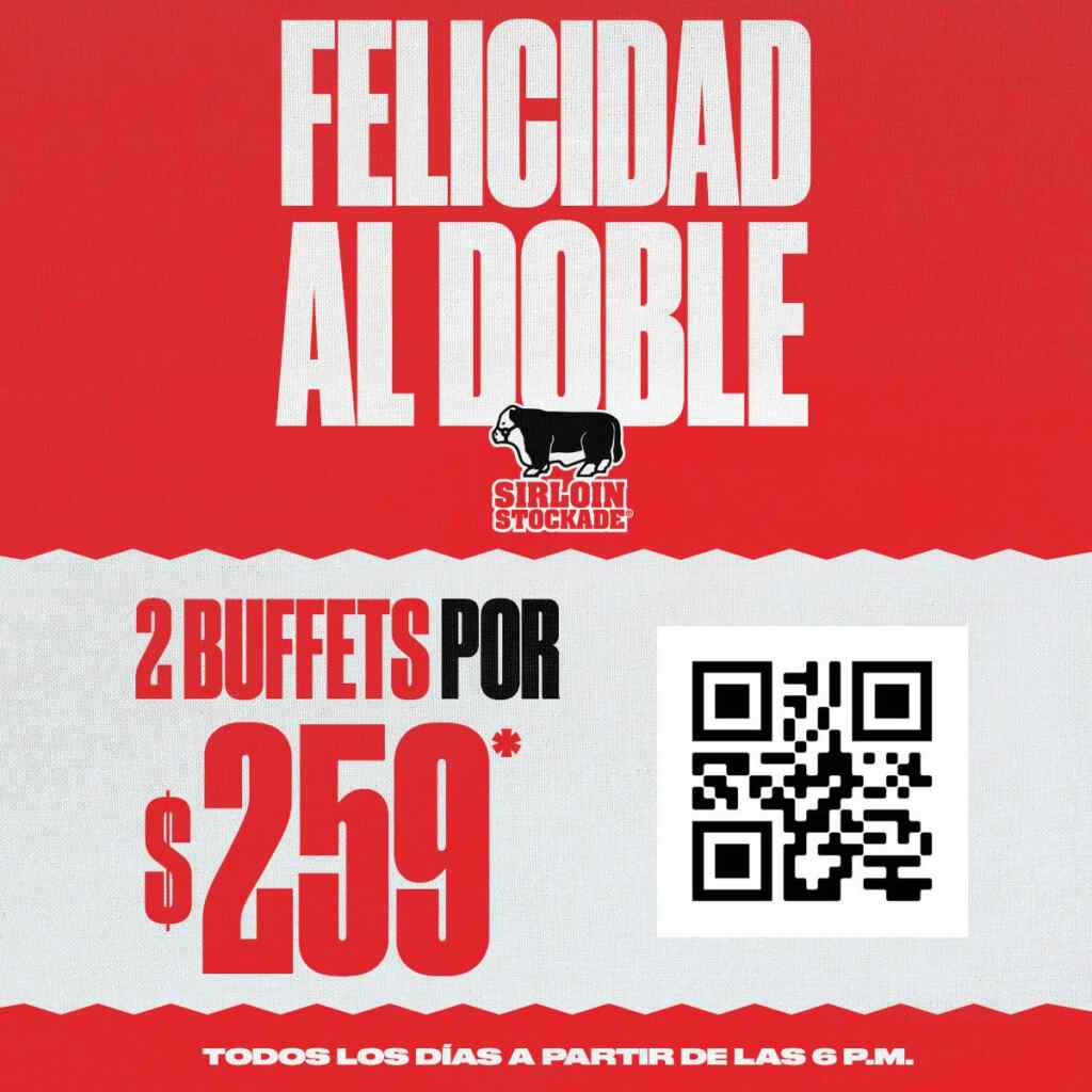 Cupón Sirloin Stockade 2 buffets por 259