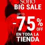 Big Sale Soho: Hasta 75% de descuento en toda la tienda y 3x2 en prendas de invierno