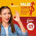 Value Lunch Applebee's: 5 platillos + limonada o naranjada por $129 c/u