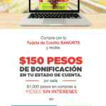 Promo Banorte Walmart y Bodega Aurrerá: $150 de bonificación por cada $1,000 de compra + msi