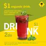 Segundo drink a $1 peso en California Pizza Kitchen