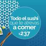 Barra Libre Mr Sushi: Todo el sushi que puedas comer + cóctel de regalo por $237