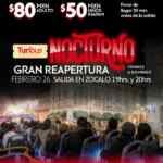 Promoción Reapertura Turibús Nocturno: Adultos a $80 y niños e INAPAM a $50