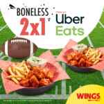 Promoción Wings Super Bowl 2021: 2x1 en boneless los fines de semana
