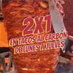 2x1 en tacos al carbón de lunes a jueves en El Farolito al pedir por Rappi