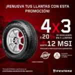 Promoción Firestone Semana Santa: 4x3 en llantas