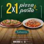 2x1 en pizzas y pastas en Italiannis toda esta semana en pedidos a domicilio y pick up