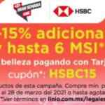 Código Linio HSBC de 15% de descuento adicional en moda y belleza