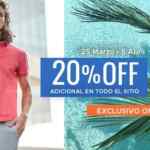 Mens Fashion Venta de Spring Break: 20% de descuento en toda la tienda en línea