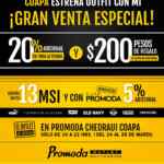 Venta Especial Promoda Coapa: 20% de descuento adicional + cupón de $200 + 12 msi
