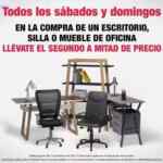 Segundo a mitad de precio en sillas y muebles los sábados y domingos en Office Depot