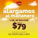 Boliches AMF: $79 por hora hasta las 4pm